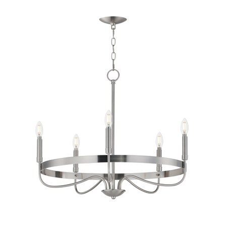 Maxim Lighting Frankie 5-Light Chandelier, Satin Nickel 14495SN